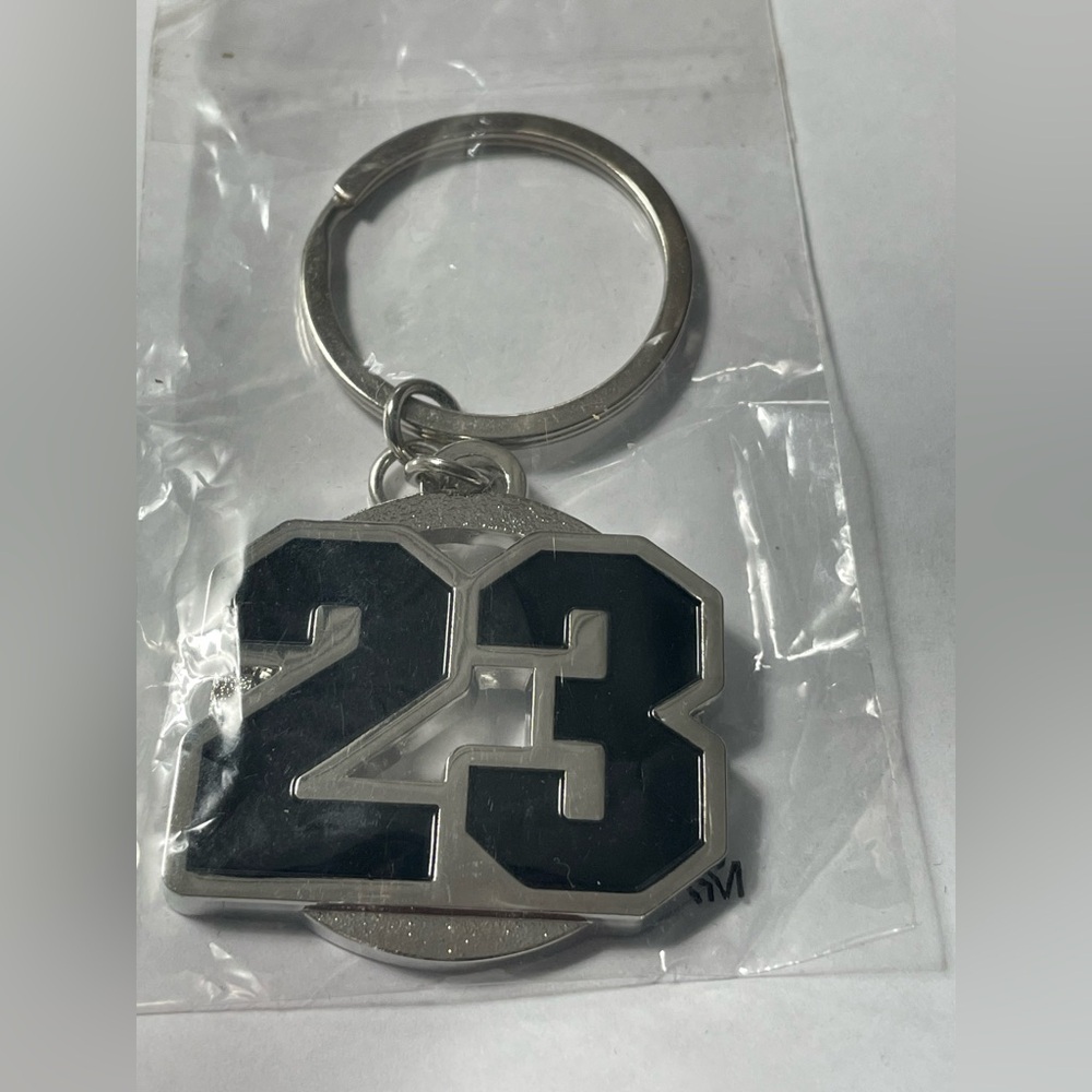 Jostens Silver and Black '23' Keychain Varsity Lettering Style